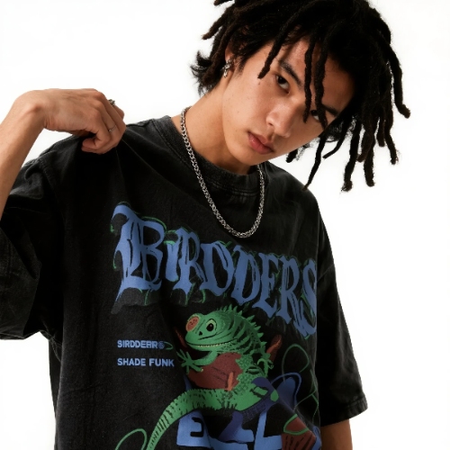 Oversized T-Shirt with Printed Graphics Cotton
